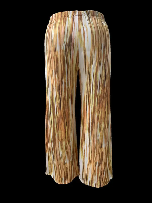 Loose Plus Size Elasticity Striped Pants Trousers
