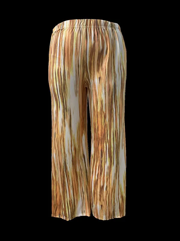 Loose Plus Size Elasticity Striped Pants Trousers