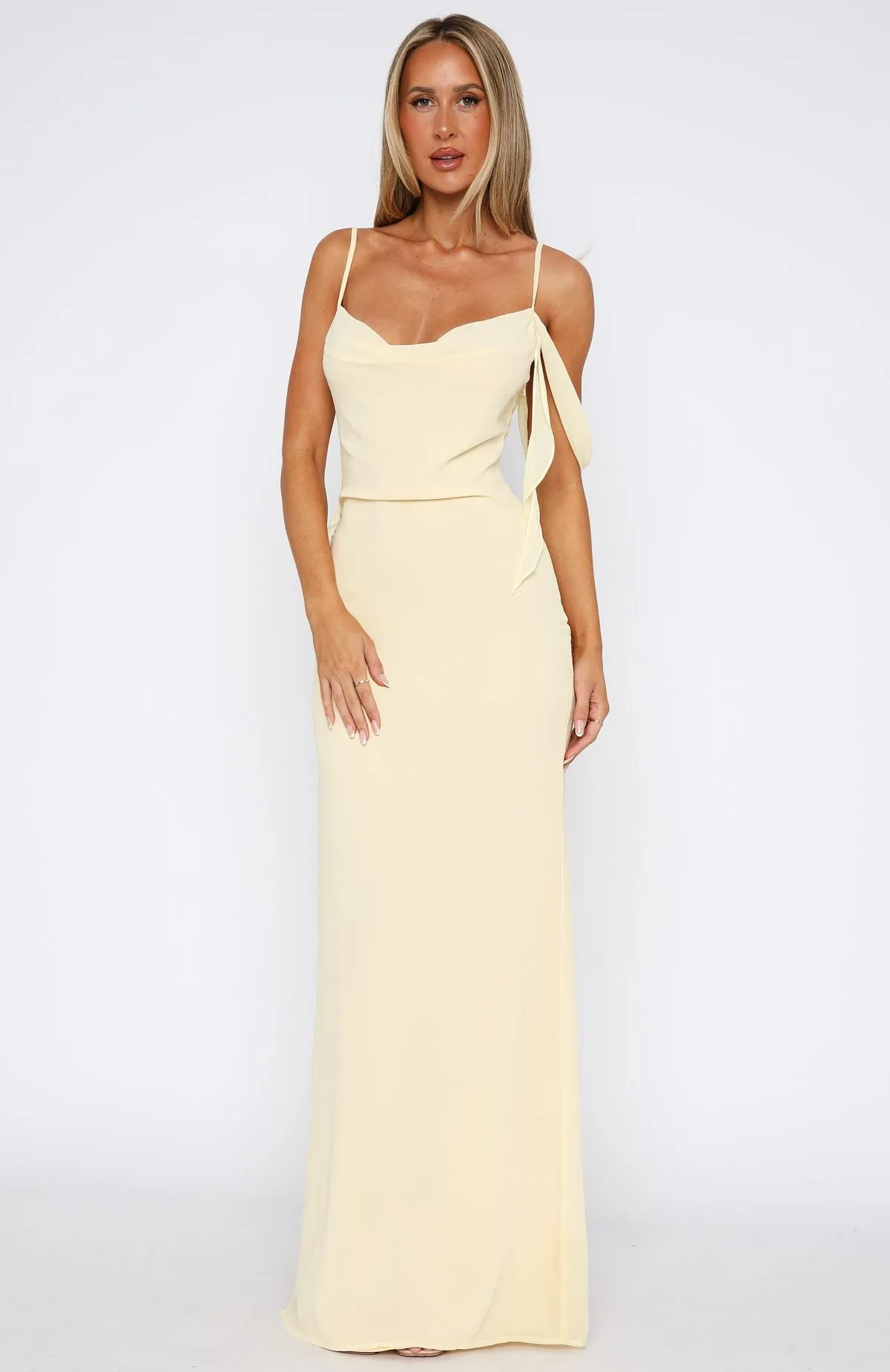 Love Blossoms Maxi Dress Lemon Bonded Seam Technology