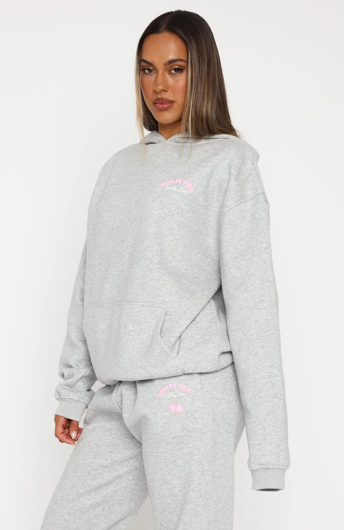 Effortless Style Love Me Tender Oversized Hoodie Dark Grey Marle