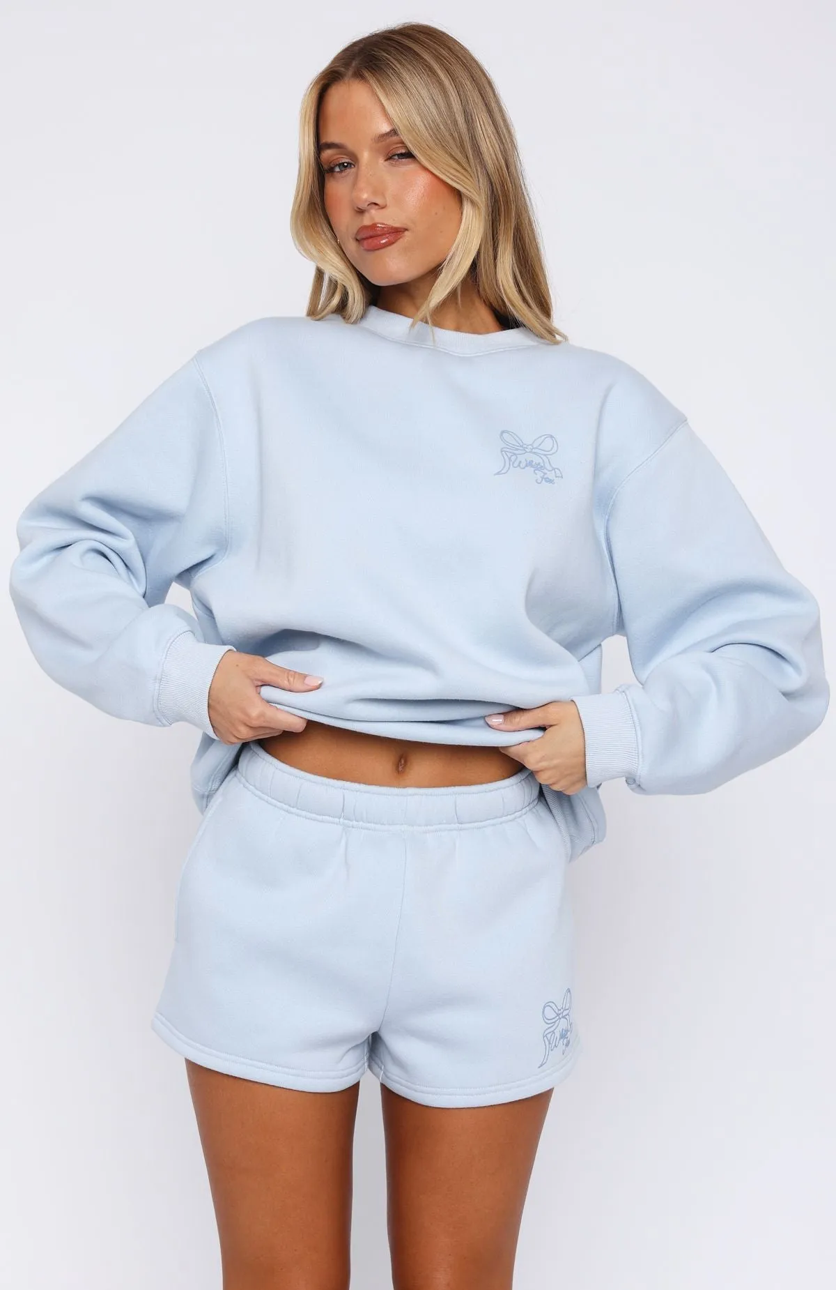 Cold Day Love You Forever Lounge Shorts Baby Blue