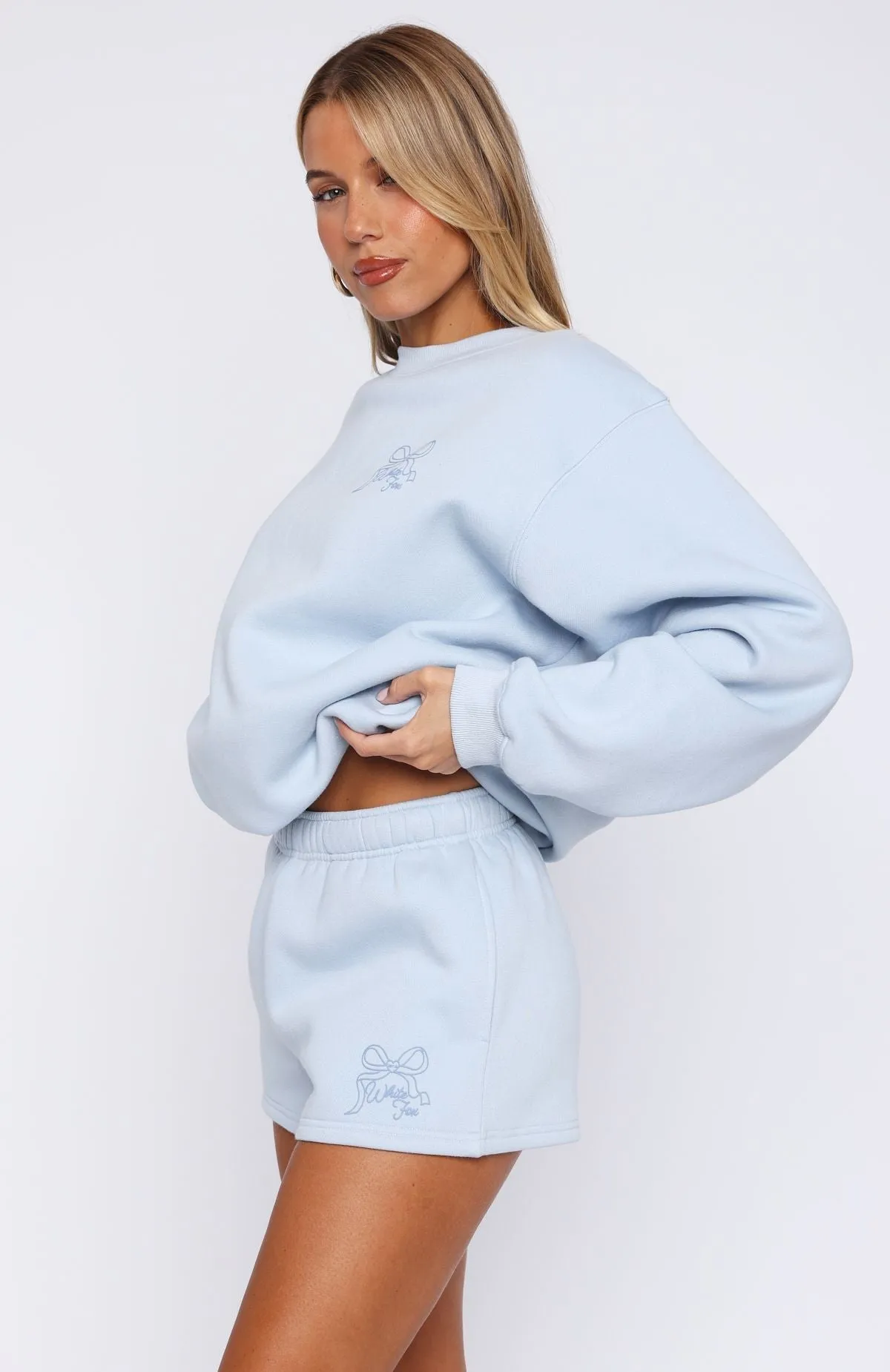 Zero Waste Knitting Love You Forever Lounge Shorts Baby Blue