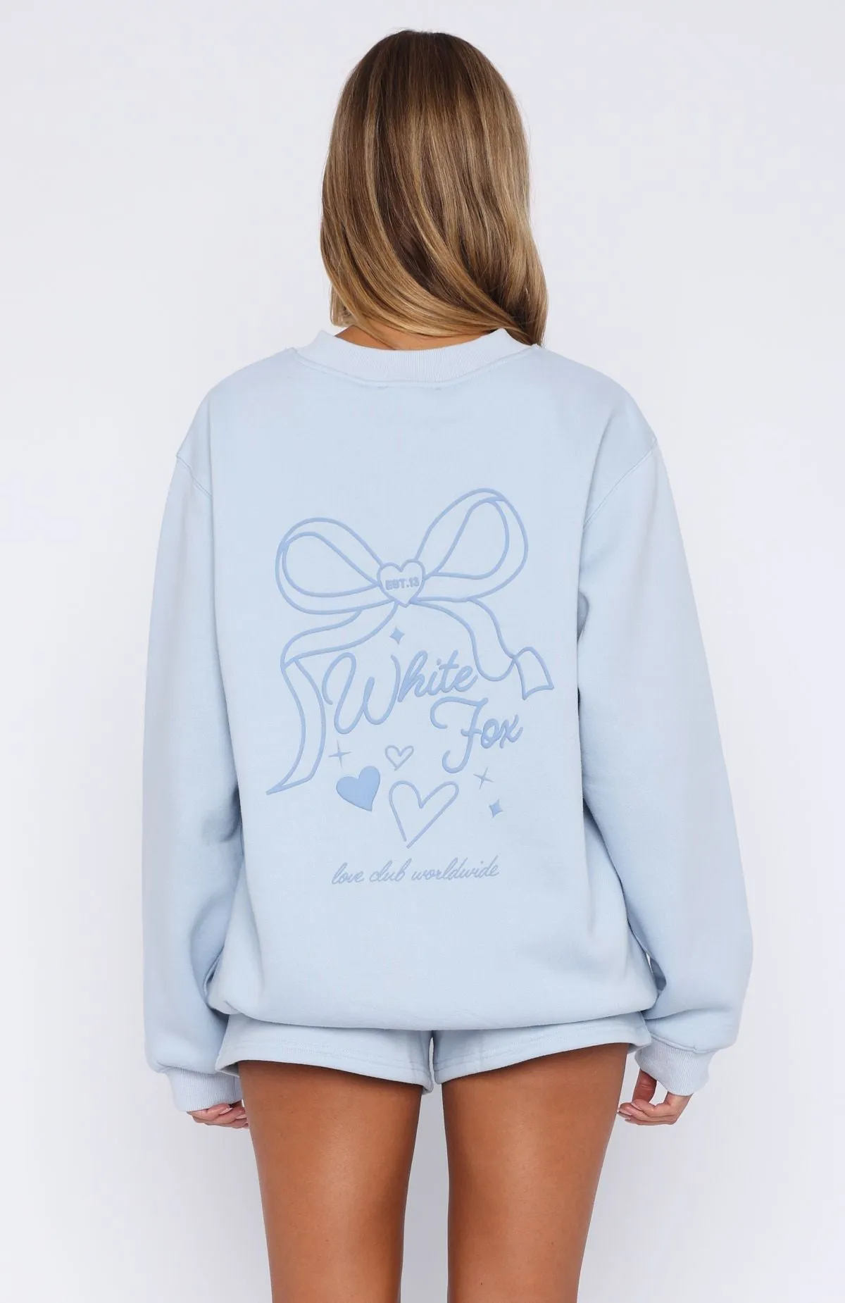 Love You Forever Oversized Sweater Baby Blue Daily Layers