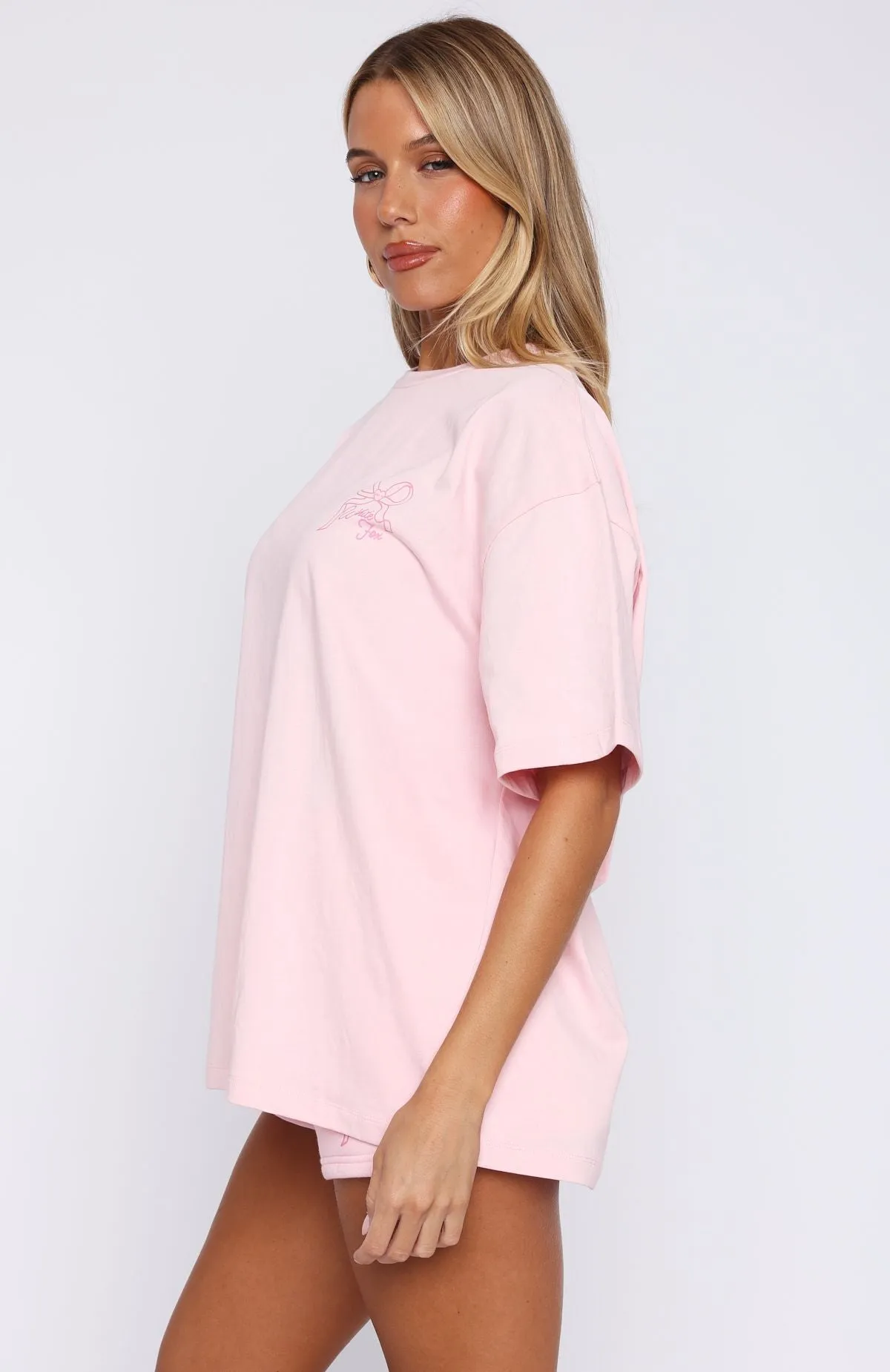 Thermo Regulating Fibers Love You Forever Oversized Tee Pink