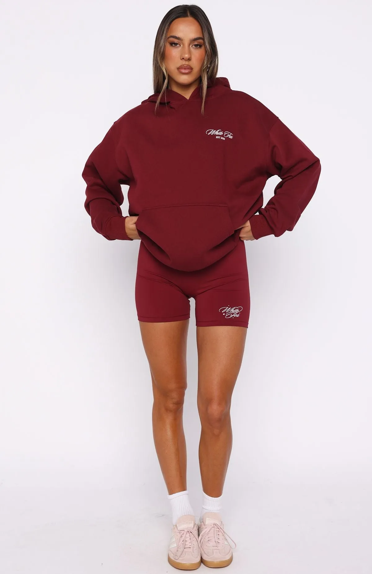 Love You Regardless Oversized Hoodie Burgundy Shrinkage Control Treatment