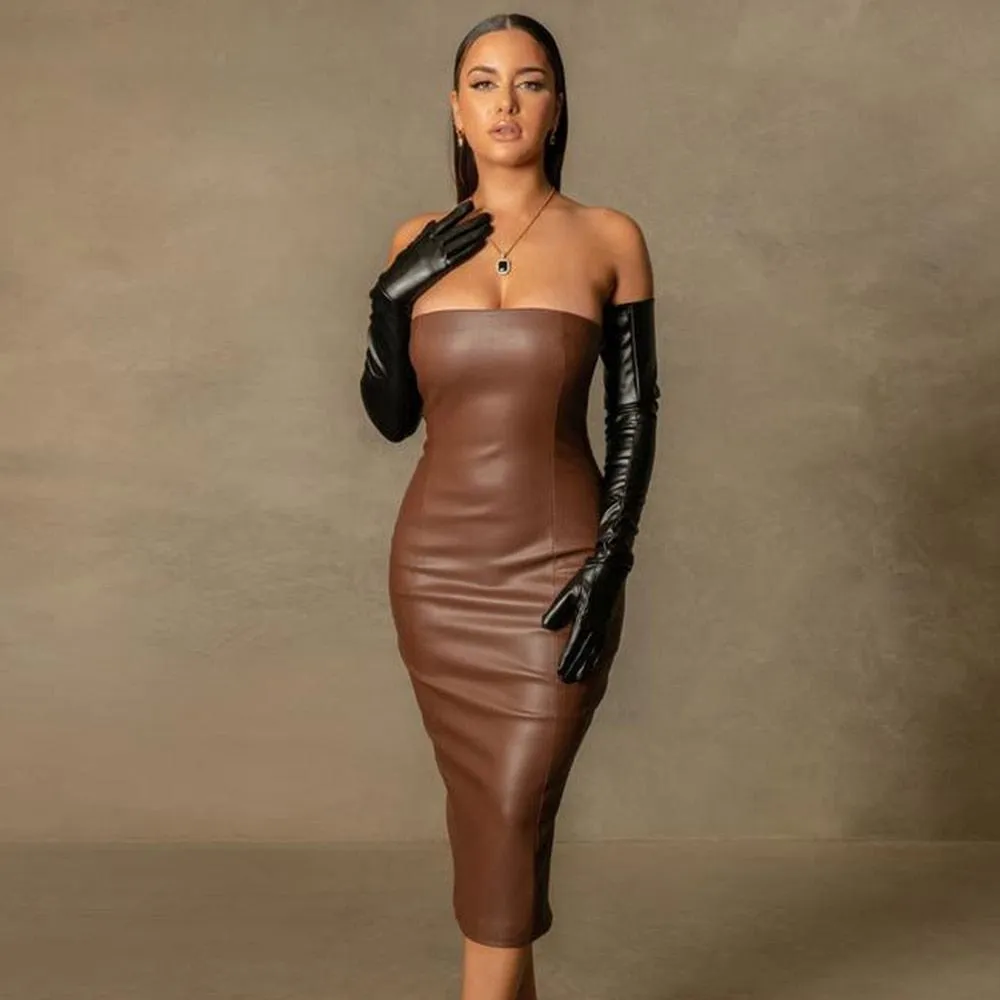 Lovely Leather Midi Dress
