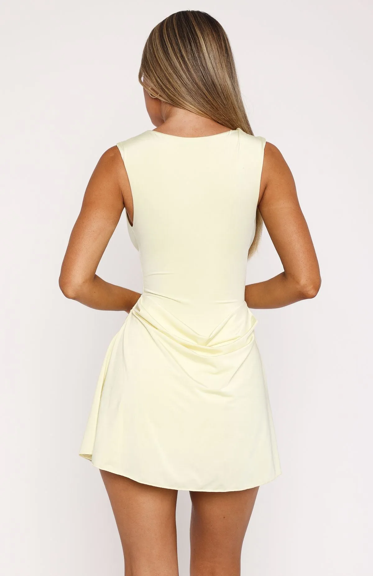 Temperature Regulating Fabric Guest Of Honour Mini Dress Lemon