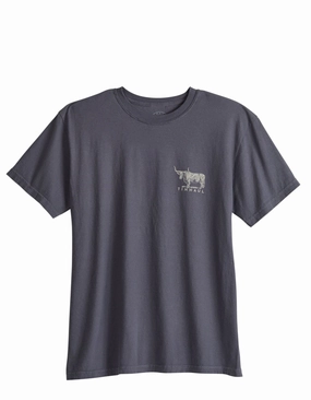 Tin Haul Mens Western Supply Bull Grey 100% Cotton S/S T-Shirt Active Comfort