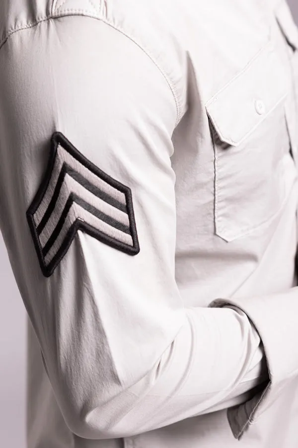 Lt Grey Full Sleeves Solid Shirt
