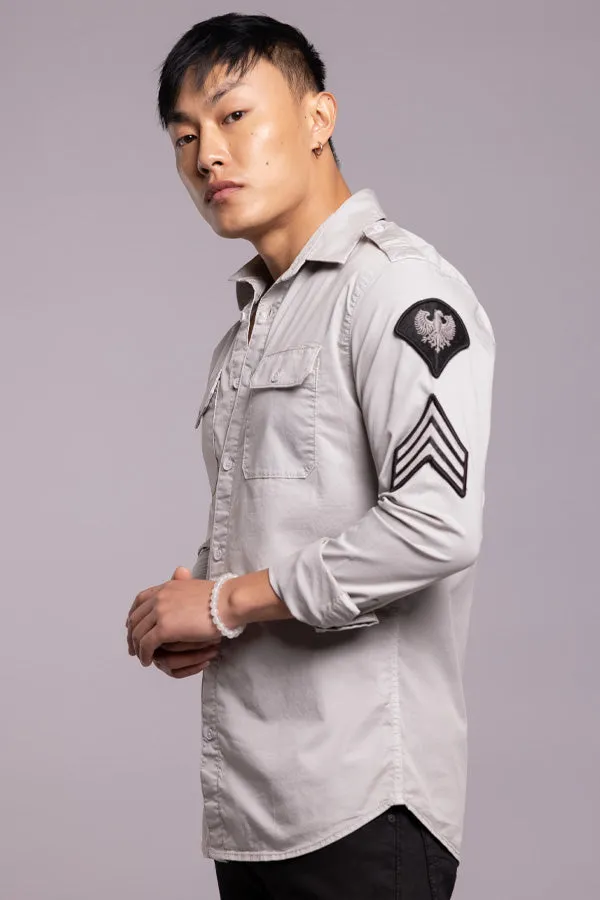 Lt Grey Full Sleeves Solid Shirt