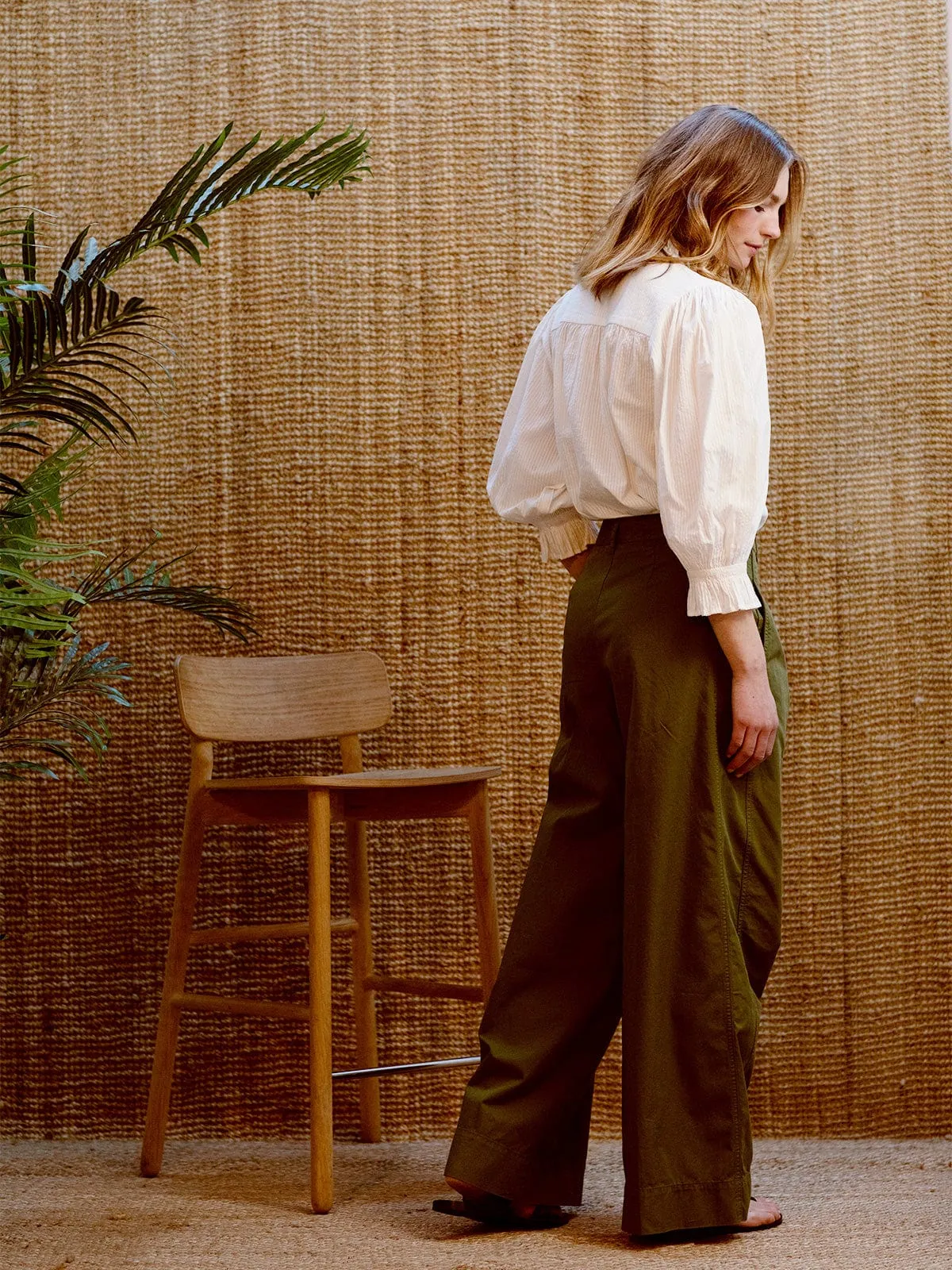 Luca Wide Trouser- Dark Khaki