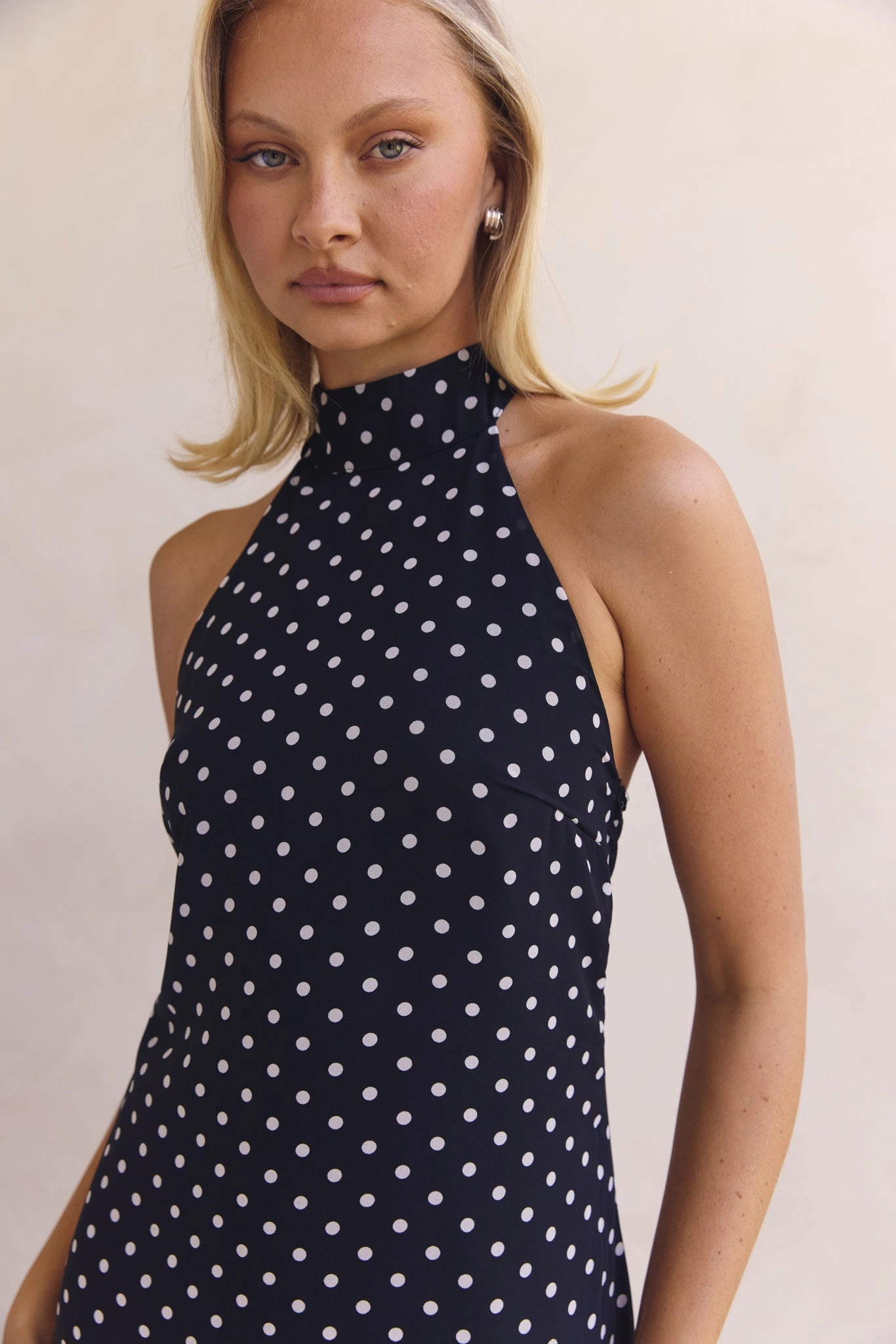 Lucie Midi Dress (Black) Modern Texture