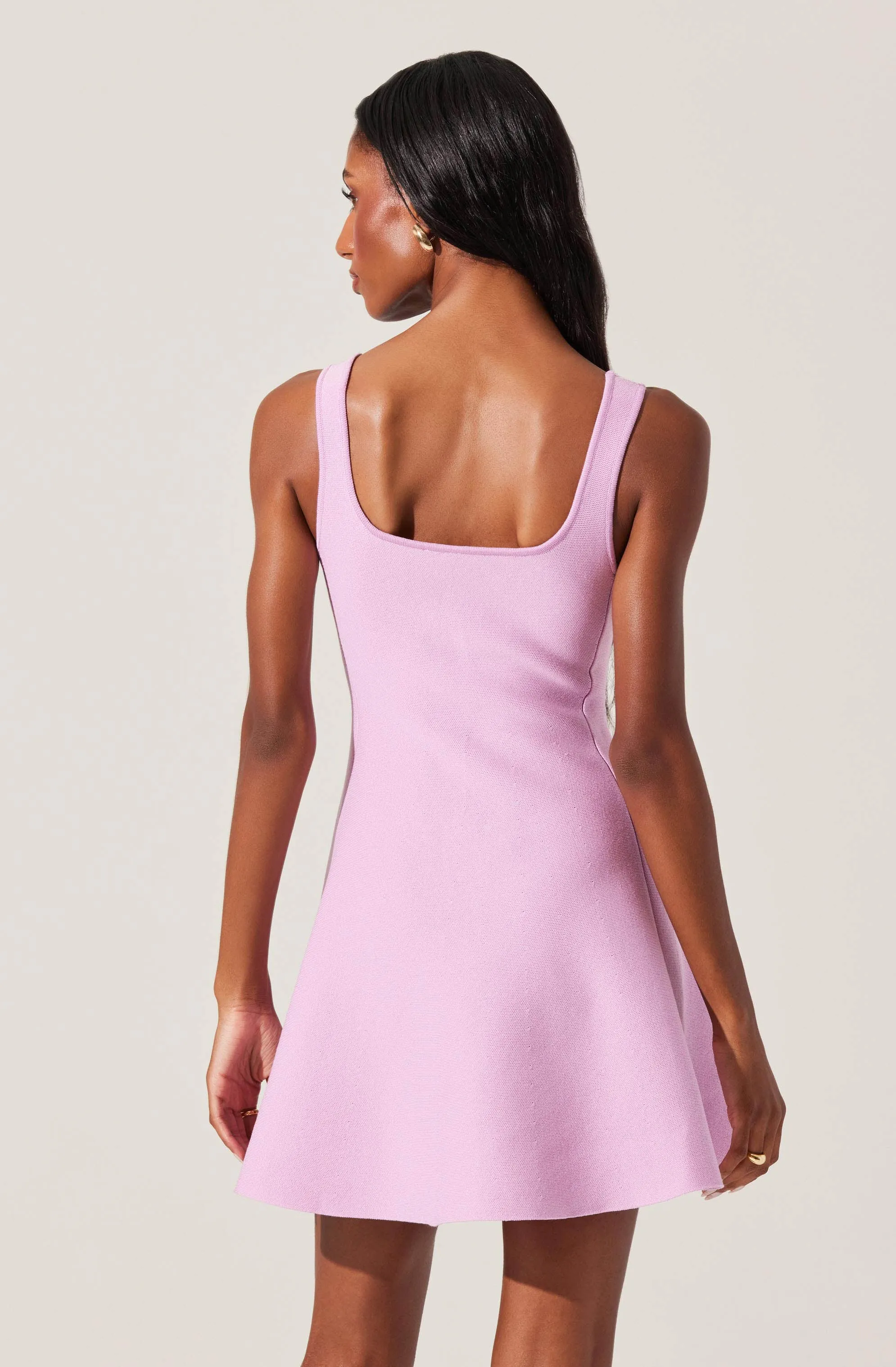 Lucile Mini Sweater Skater Dress Warm Pink