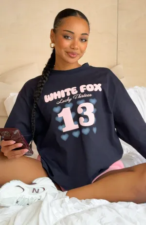 Lucky Thirteen Charise Long Sleeve Tee Navy Microfiber Inner Layer