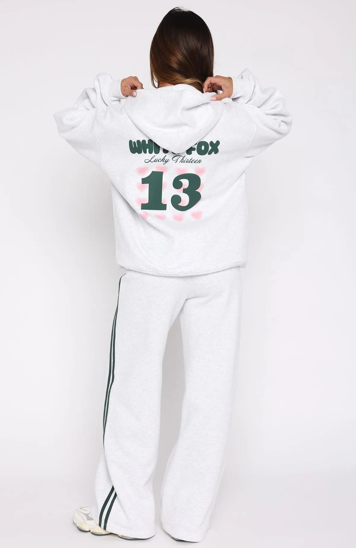 Lucky Thirteen Charise Wide Leg Sweatpants Grey Marle Organic Cotton Yarn