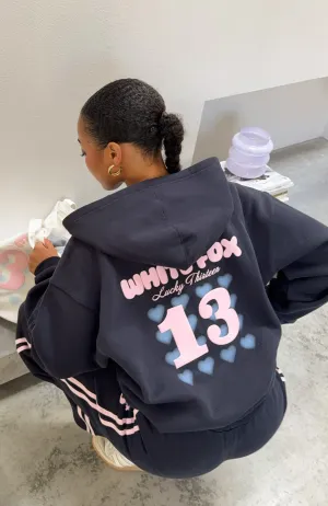 OdorResistant Treatment Lucky Thirteen Charise Zip Front Hoodie Navy