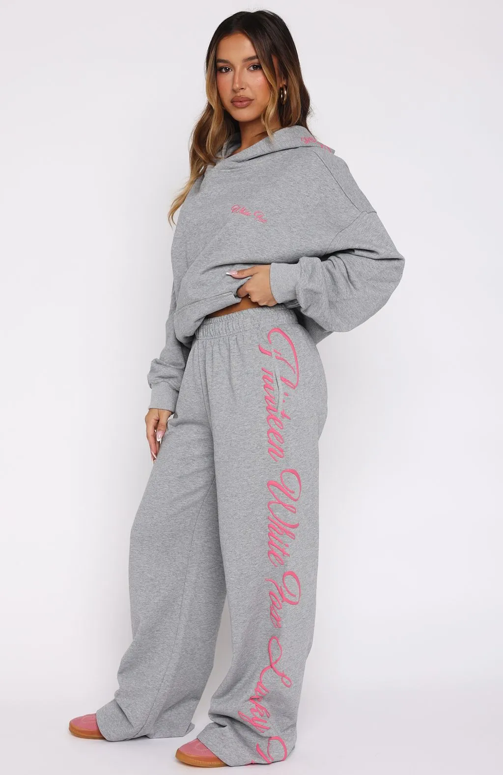 Lucky Thirteen Shaya Wide Leg Sweatpants Dark Grey Marle Stay Cozy