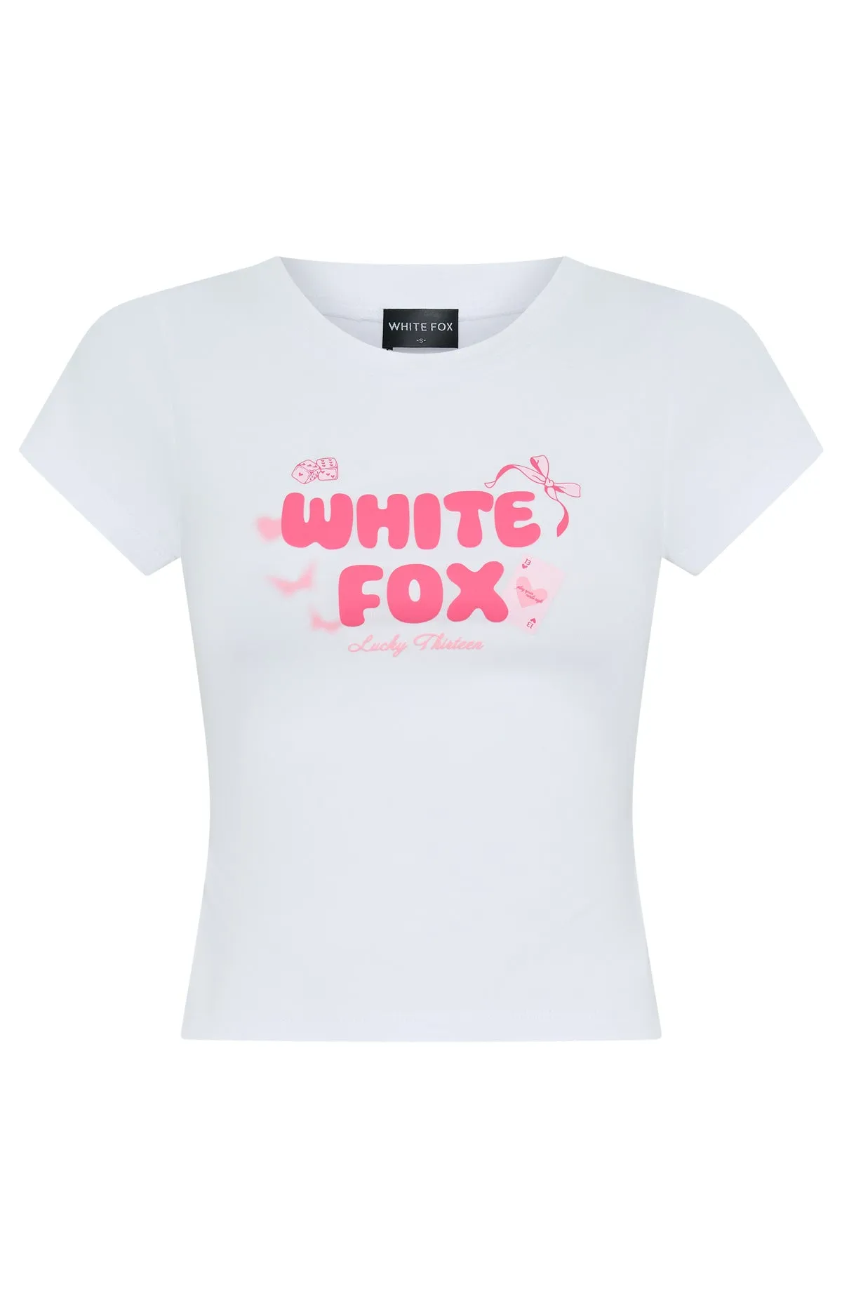 Lucky Thirteen Stephanie Baby Tee White Durable Stitch Pattern EcoCertified Material