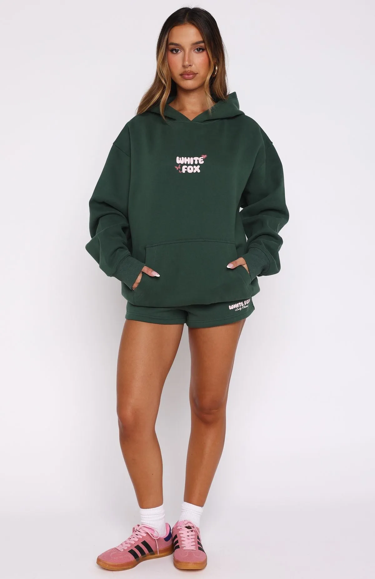 Textured Surface Lucky Thirteen Stephanie Lounge Shorts Green