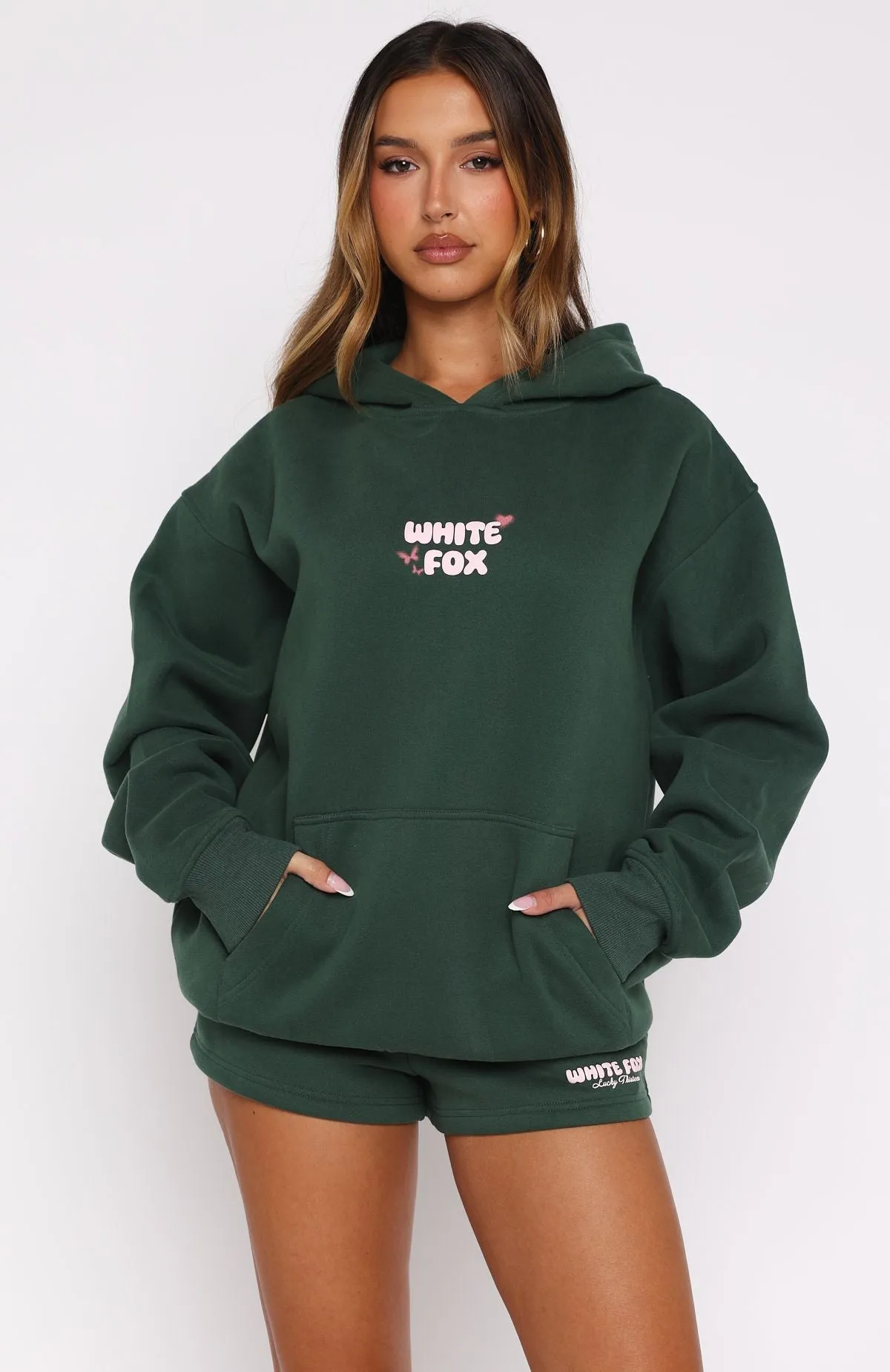Lucky Thirteen Stephanie Oversized Hoodie Green Breathable Knit Fabric NonIrritating Seams