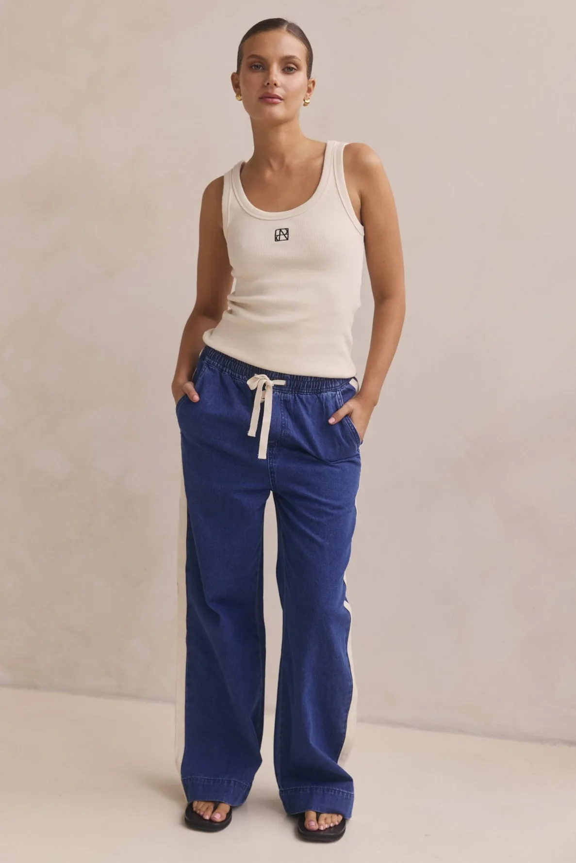 Luna Denim Pant (Blue) Weekend Uniform Everyday Fashion