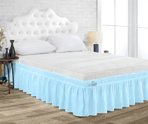 LUXURY LIGHT BLUE WRAP AROUND BED SKIRT