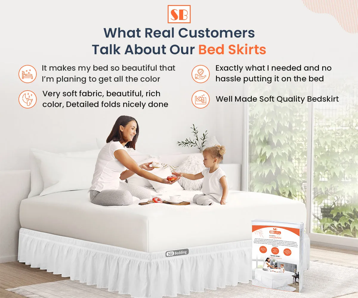 LUXURY LIGHT BLUE WRAP AROUND BED SKIRT