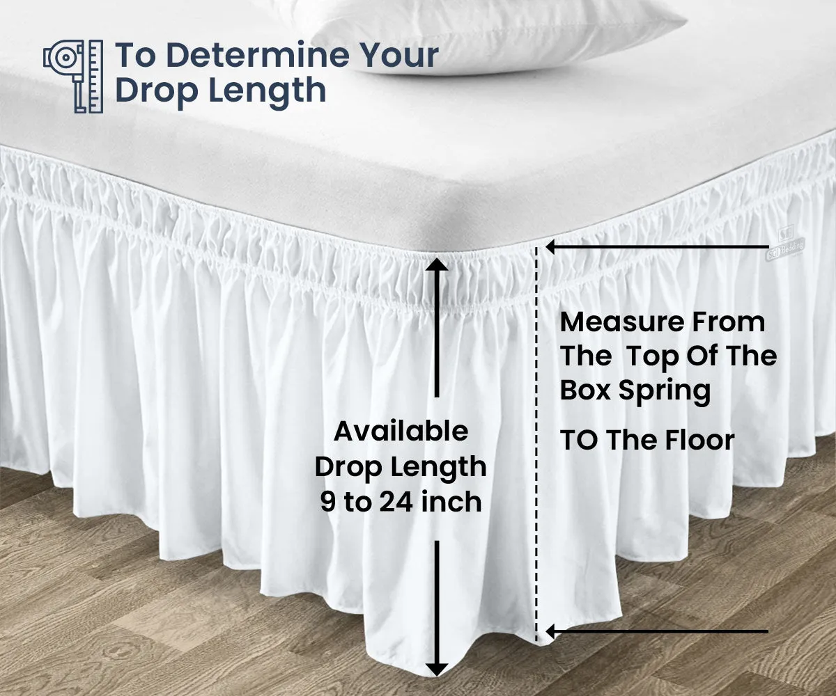 LUXURY LIGHT BLUE WRAP AROUND BED SKIRT