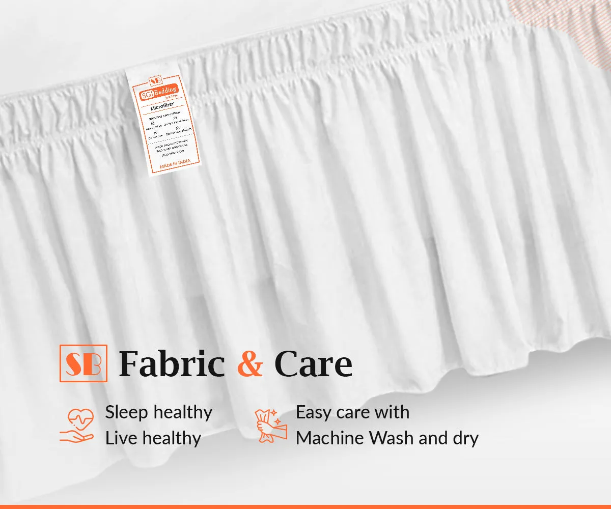 LUXURY WHITE WRAP AROUND BED SKIRT