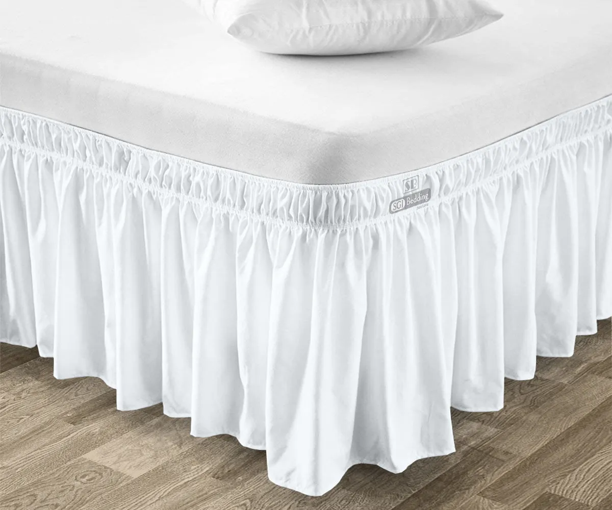 LUXURY WHITE WRAP AROUND BED SKIRT