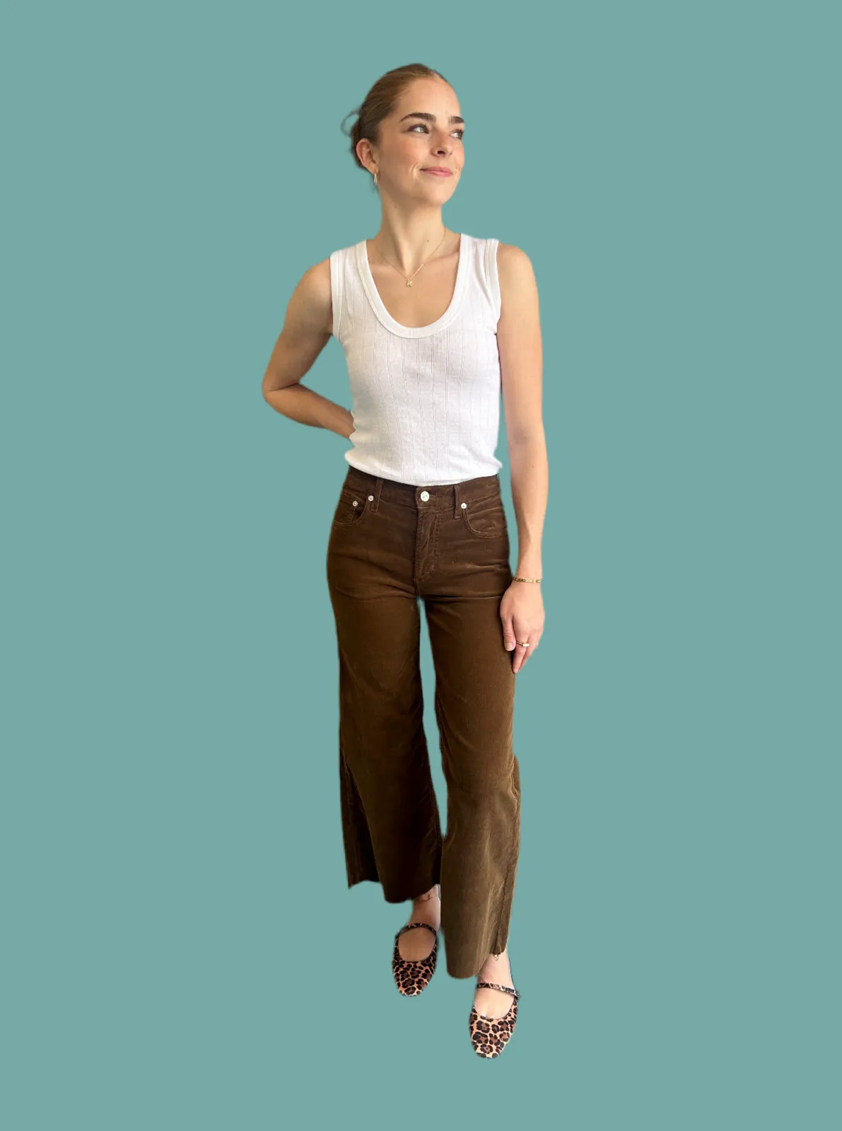 Lyra Wide Leg Crop - Corduroy Manuka Day Hike Performance Layer