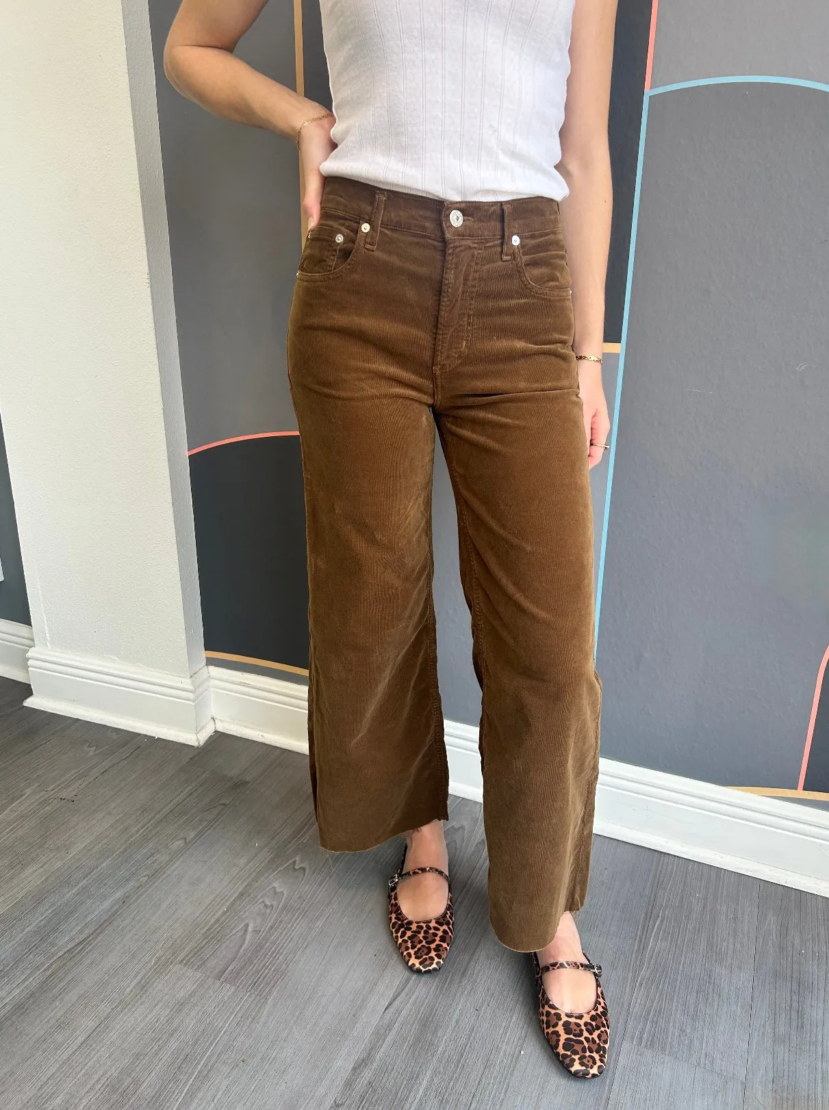 Abrasion Resistant Fabric Lyra Wide Leg Crop - Corduroy Manuka