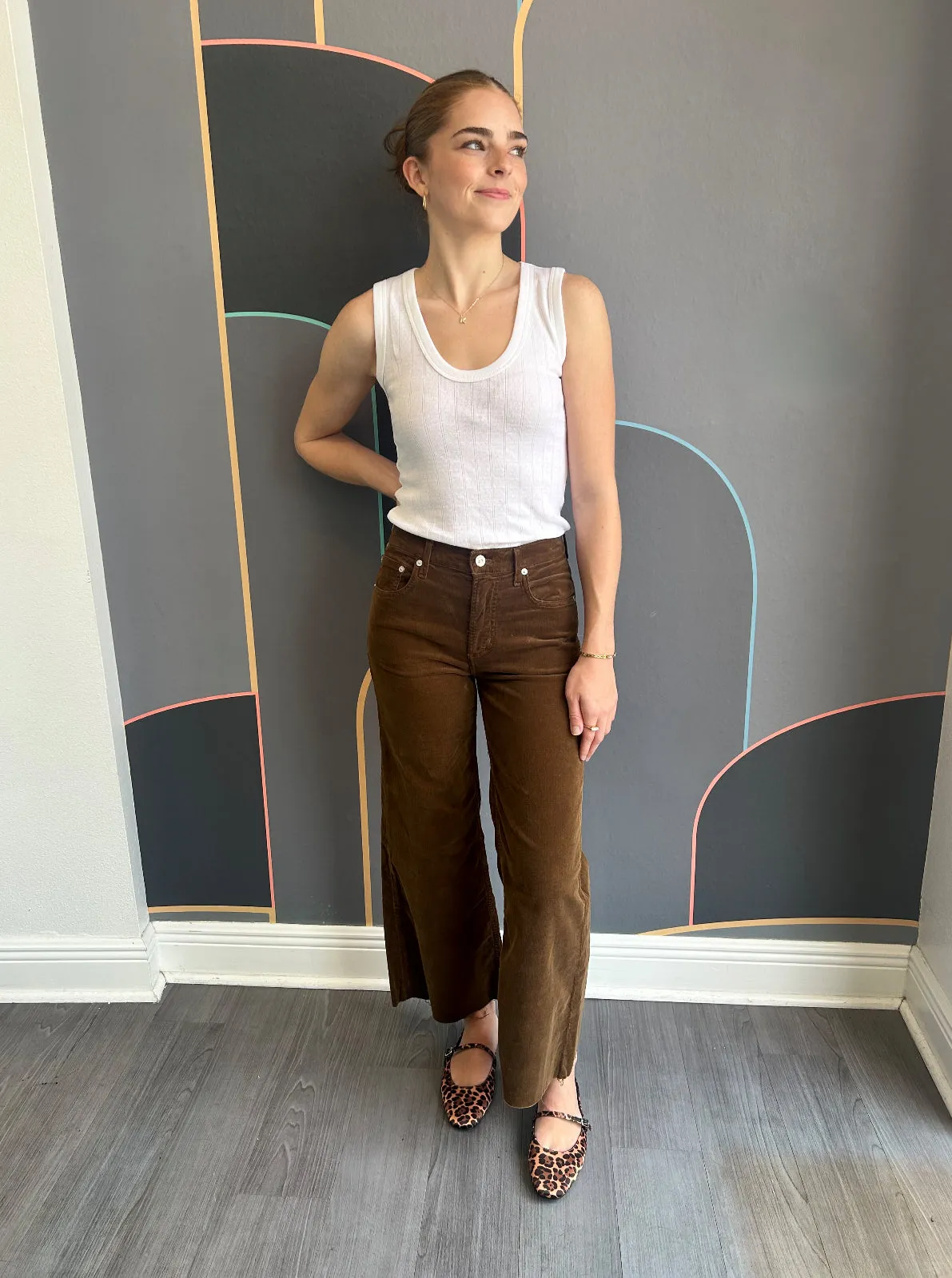 Cozy Movement Lyra Wide Leg Crop - Corduroy Manuka