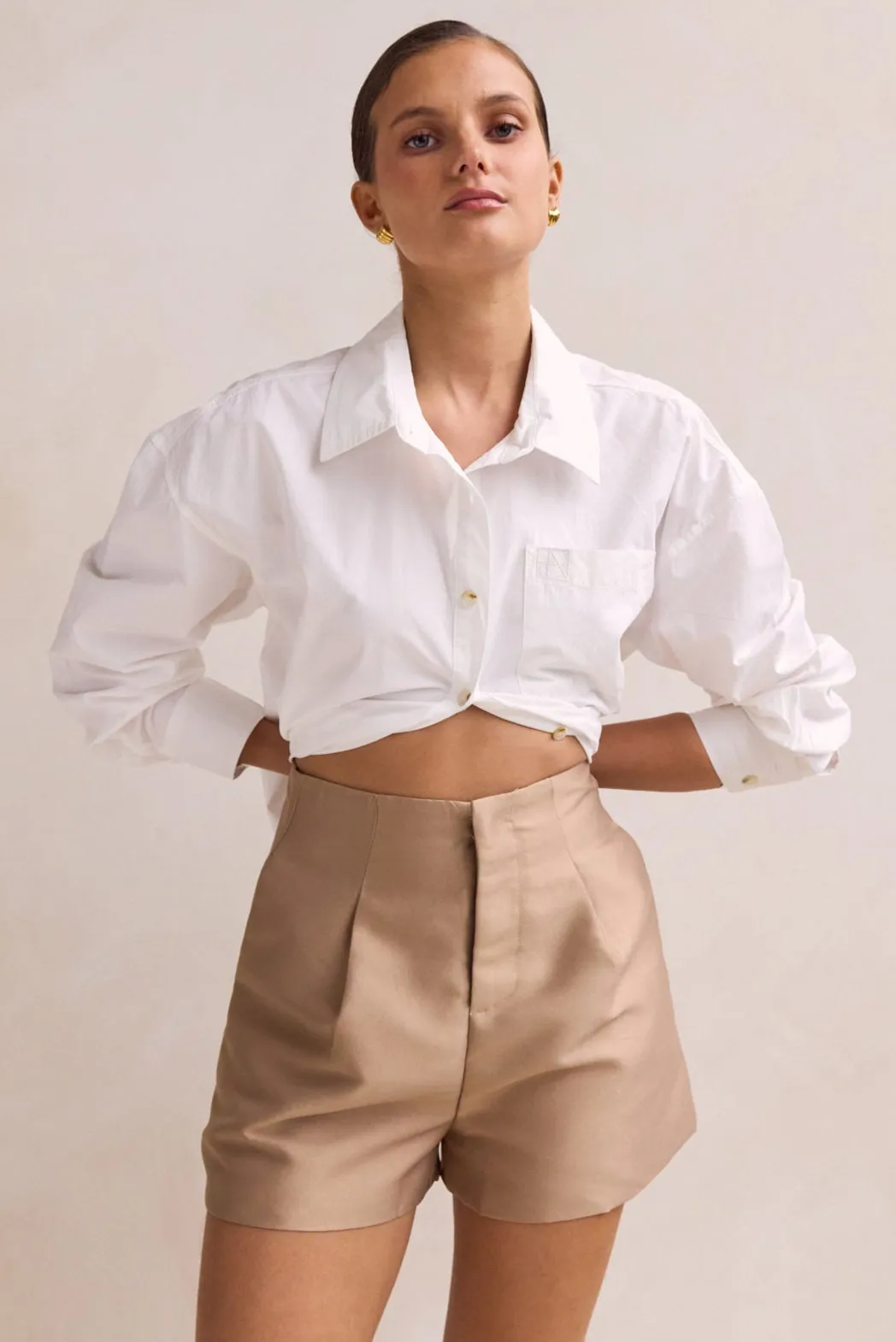 Lysandra Short (Beige) Cool Weather