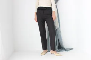 MADE IN ITALY 2000s Prada Runway Frayed Waist Wool Trousers