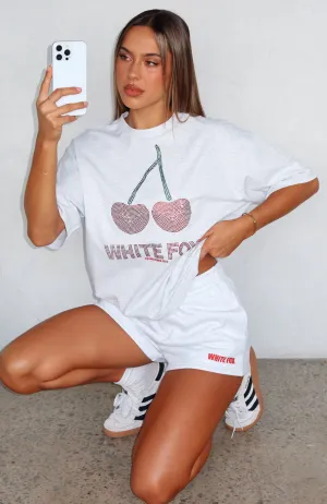 FullCut Shoulder Made With Love Oversized Tee Grey Marle