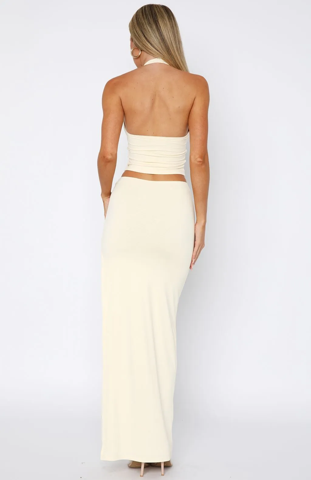 Non Restrictive Fit Made You Look Maxi Skirt Bone