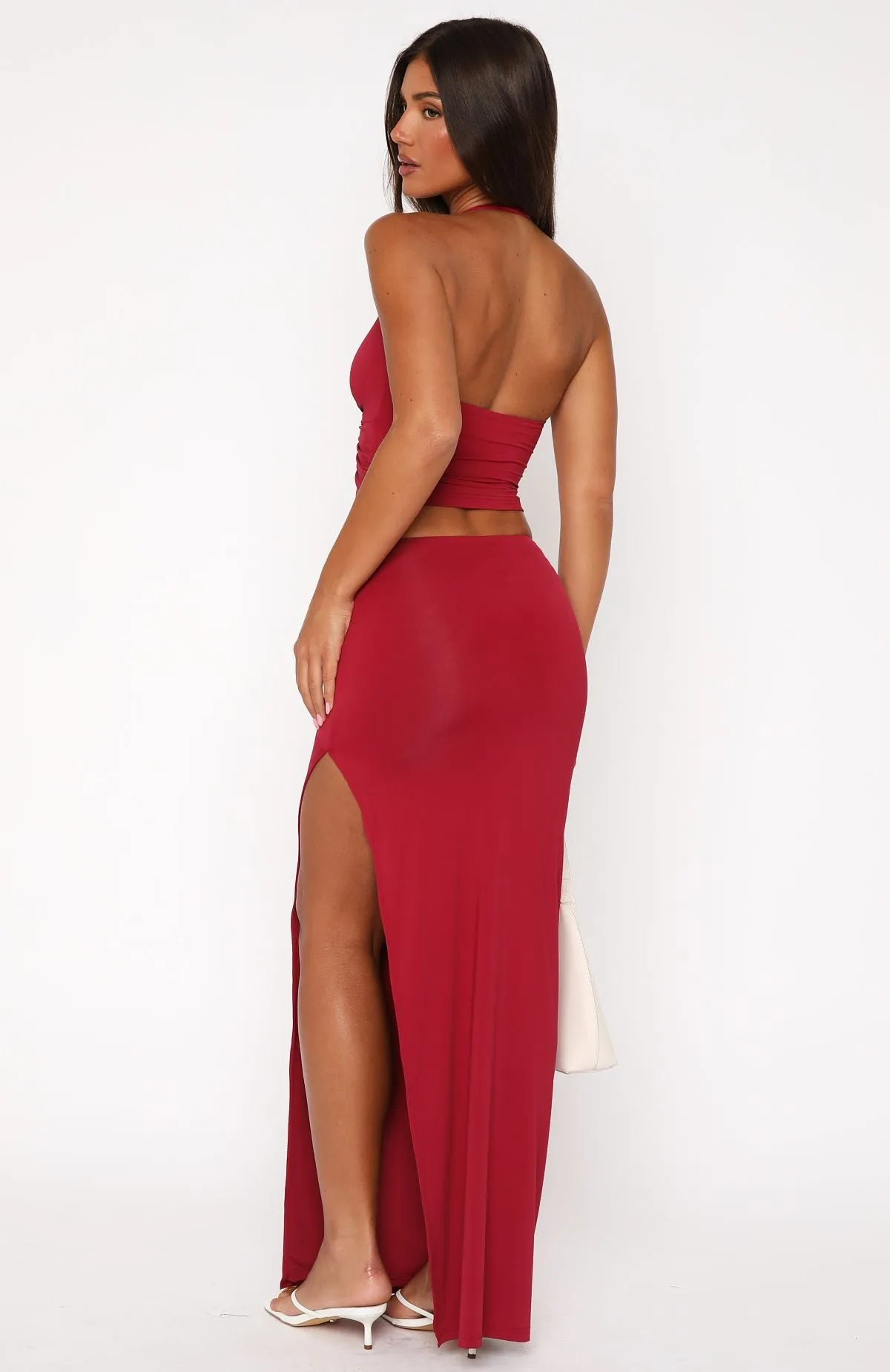 Made You Look Maxi Skirt Burgundy Style Staple