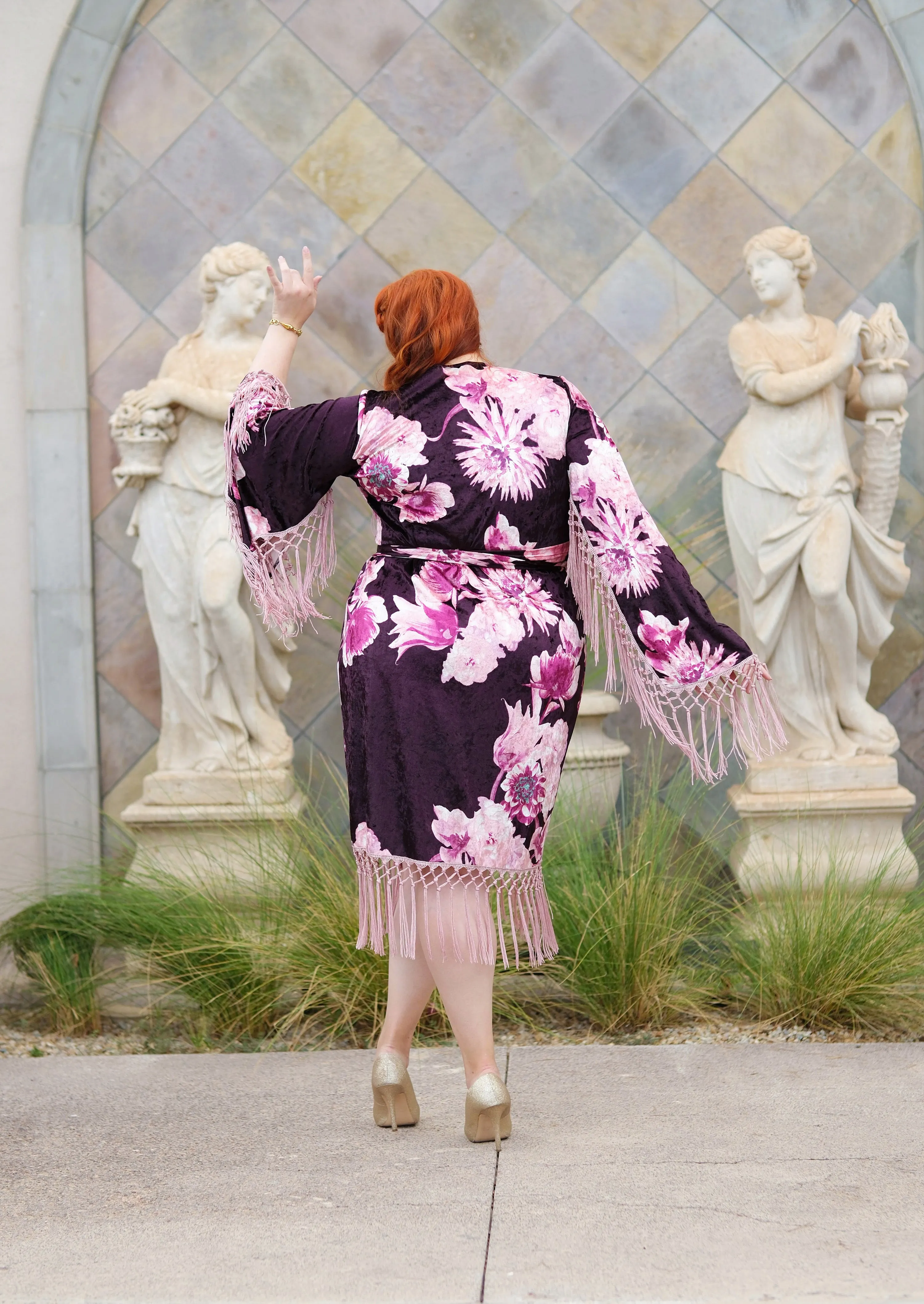 Magdalena Wrap Dress (Plum Flora)