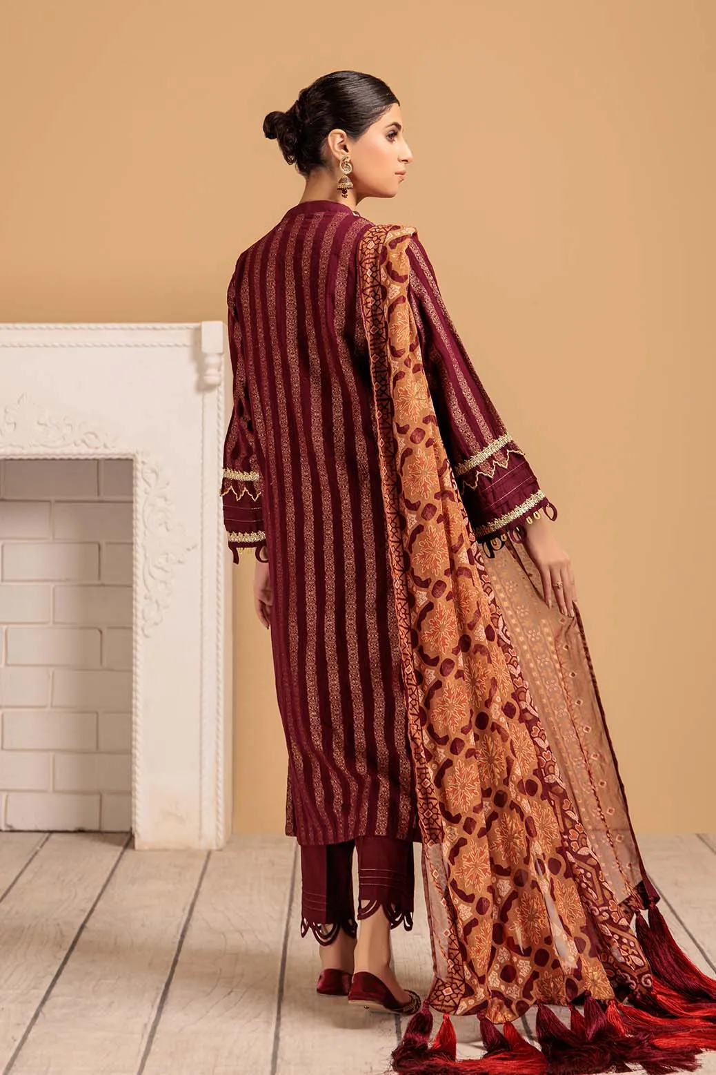MAROON-JACQUARD-3PC (HV1C233P01)