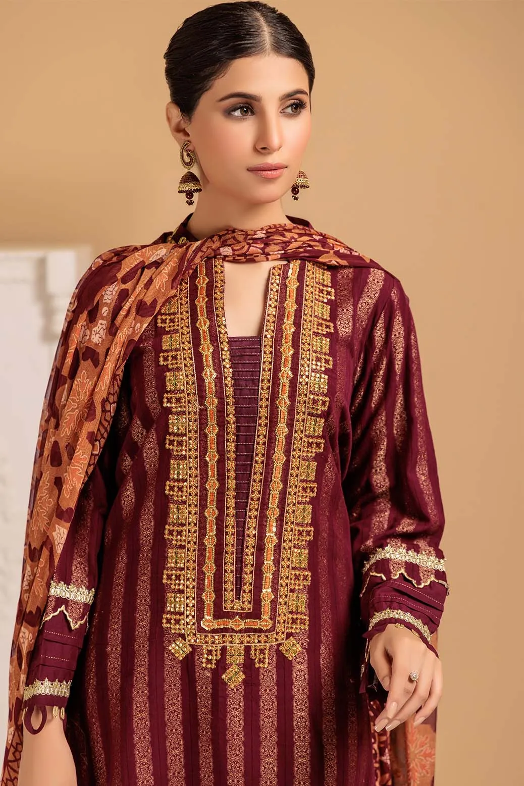 MAROON-JACQUARD-3PC (HV1C233P01)