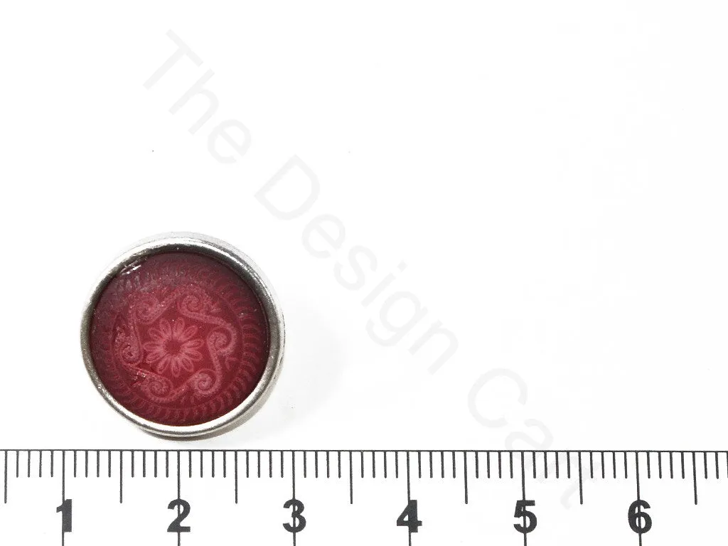 Maroon Rangoli Acrylic Coat Buttons