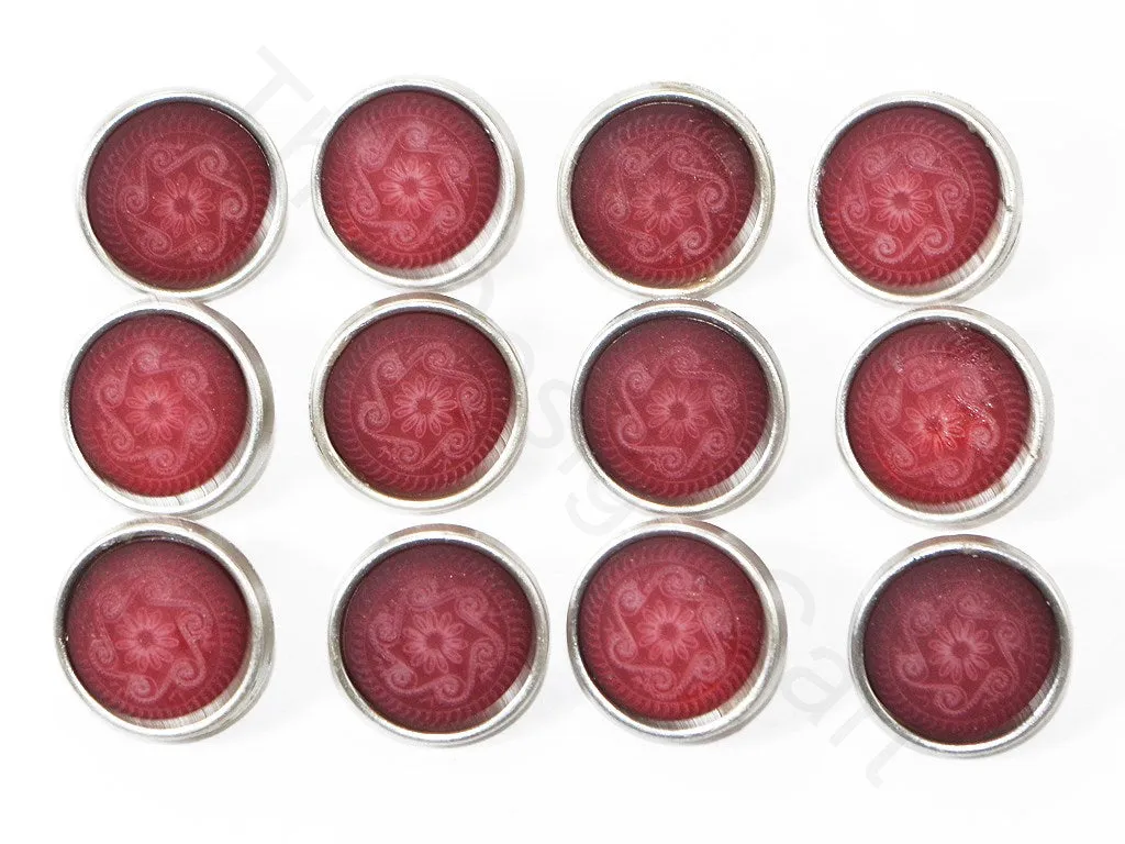 Maroon Rangoli Acrylic Coat Buttons