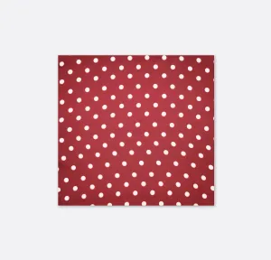 maroon with white polka drops - silk pocket squares