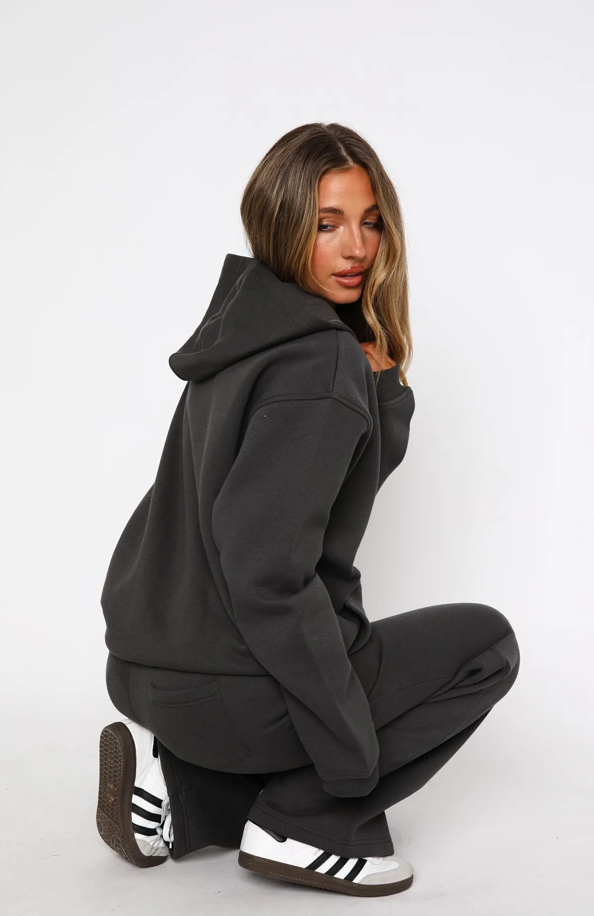 UV Protection Fabric Soft Apparel Match Your Words Oversized Hoodie Charcoal