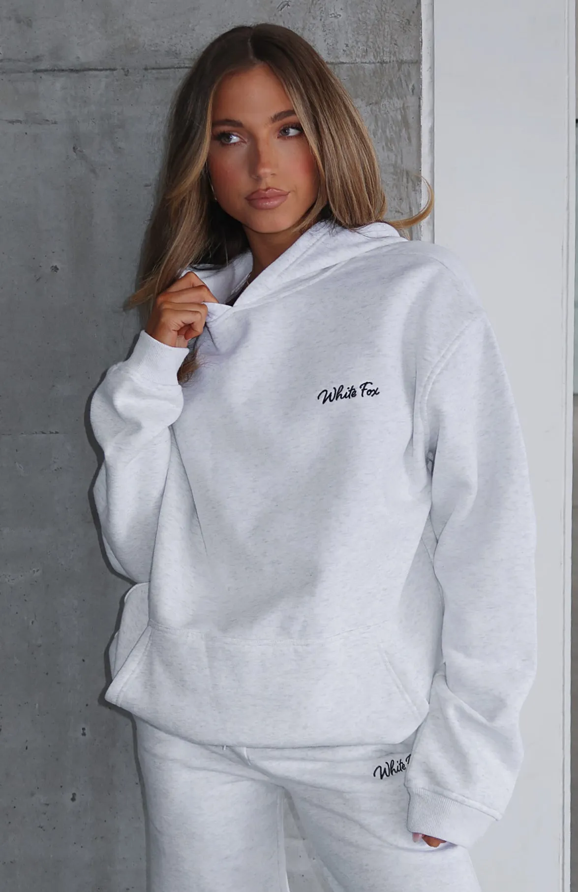 Match Your Words Oversized Hoodie Grey Marle OdorResistant Fabric