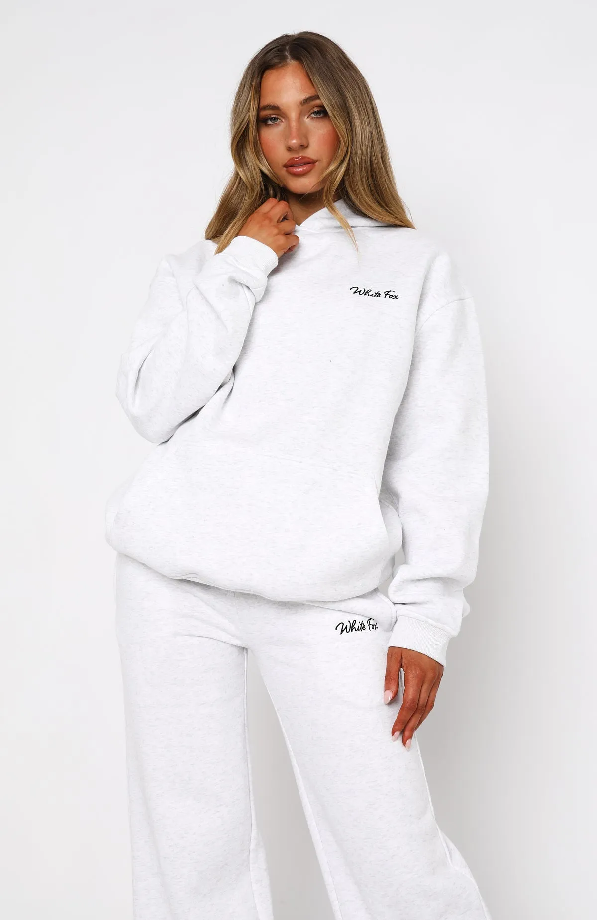 Match Your Words Oversized Hoodie Grey Marle Quick drying material