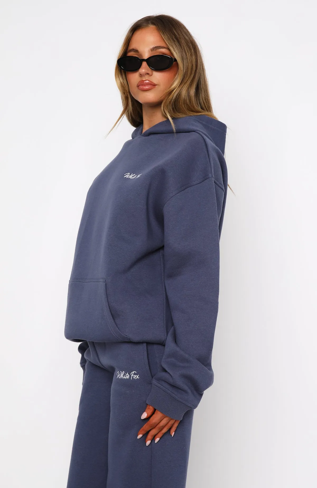 Match Your Words Oversized Hoodie Navy ReverseCoil Zipper