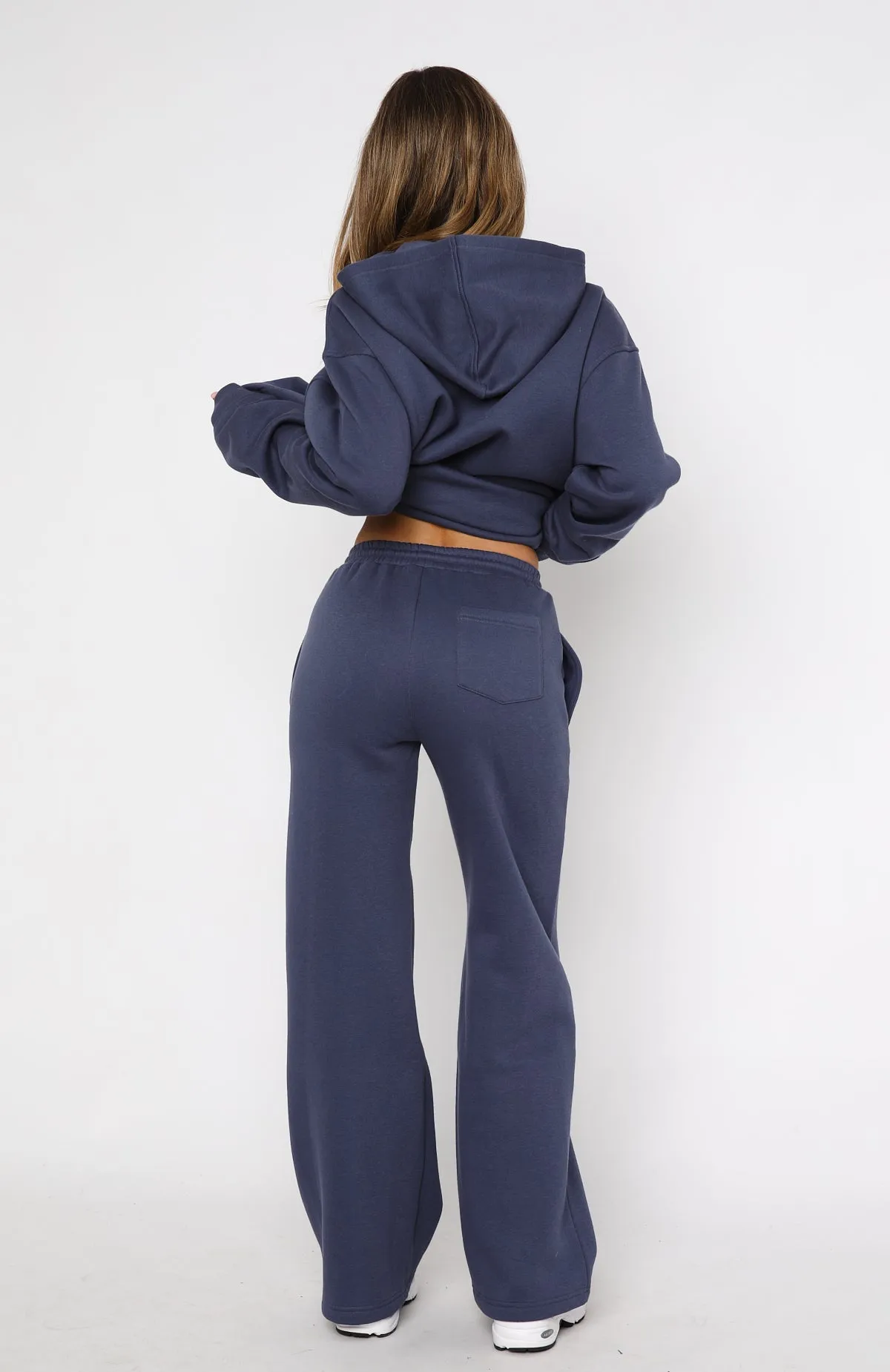 Match Your Words Wide Leg Sweatpants Navy QuickDry Technology