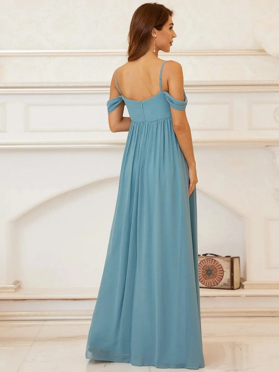 Maternity Cold Shoulder Zip Back Dress